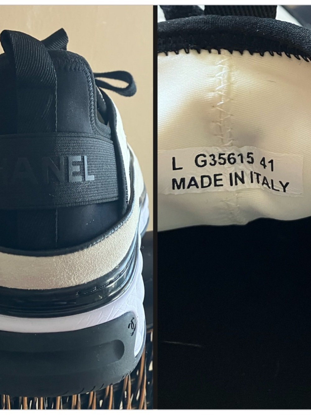 CHANEL Black and White Men's Designer Chunky Sneaker - Picture 4 of 4